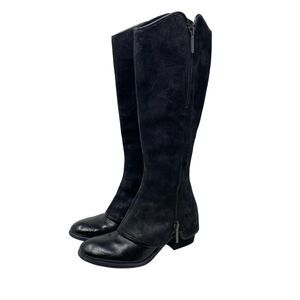 Donald J Pliner Boots Womens Size 5 Black Leather Knee High Western Zip DEV14